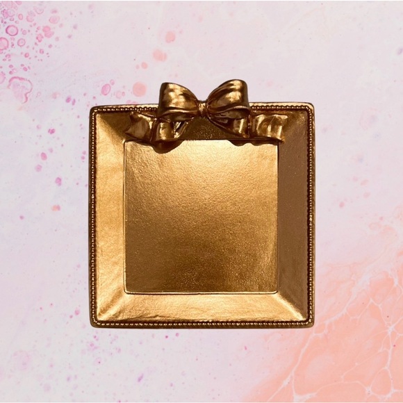 None Accessories - Gold Bow Accent Ring Dish - Women Accessories
